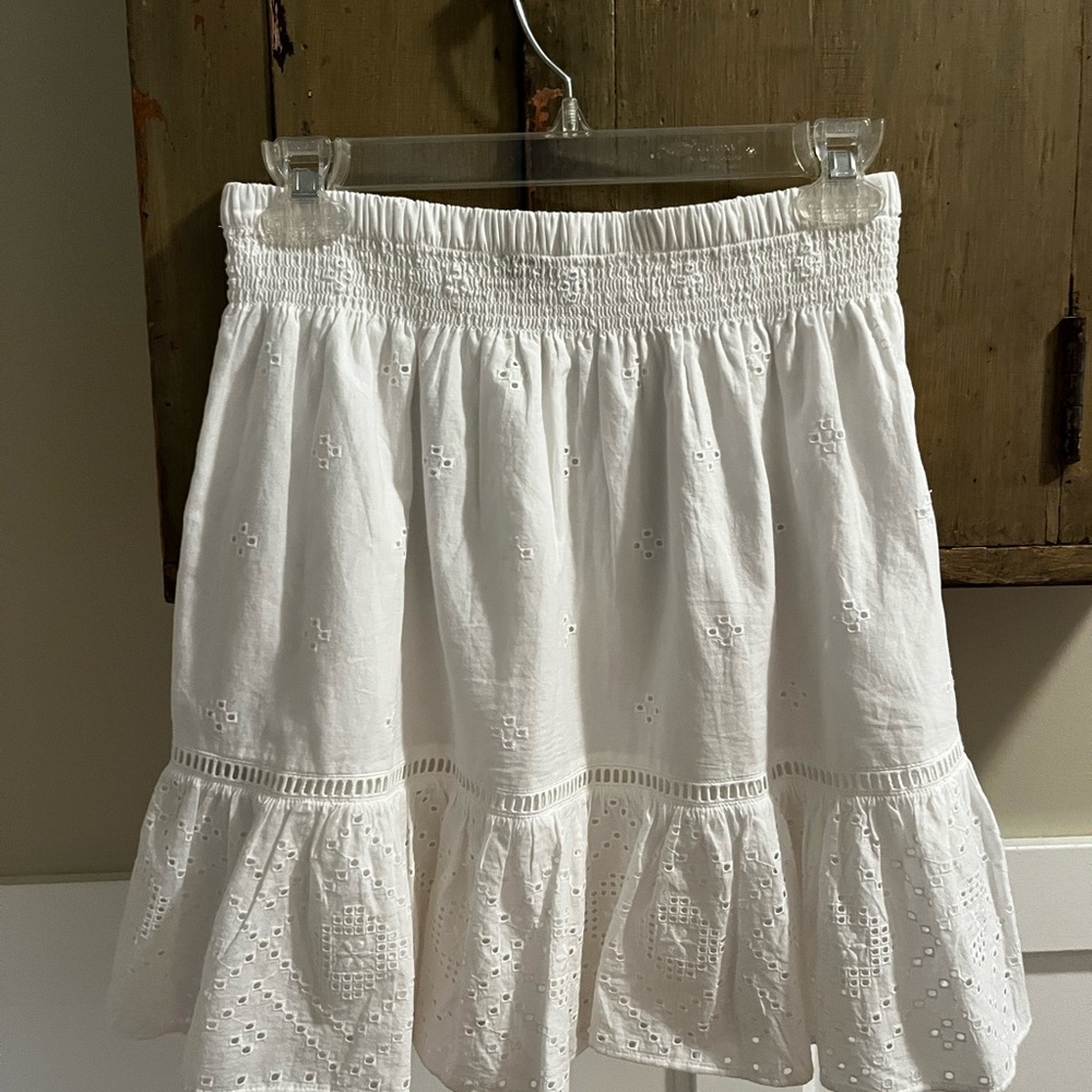Madewell White Eyelet Skirt